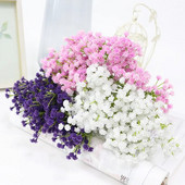 Flori artificiale din plastic JAROWN, false colorate, 7 capete, simulare de respirație a bebelușilor, flori decorative pentru decorațiuni de petrecere de nuntă