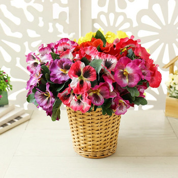 Τεχνητά λουλούδια πανσές Πλαστικά ψεύτικα φυτά Διακόσμηση κήπου γάμου Διακόσμηση γαμήλιου πάρτι σπιτιού Διακόσμηση τραπεζιού γραφείου