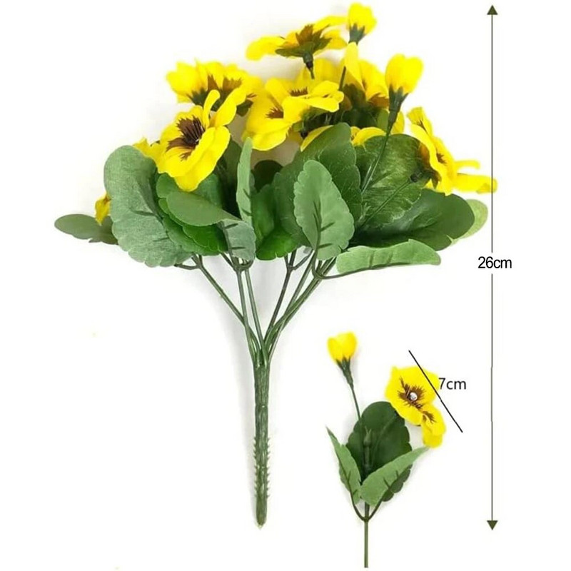 Flori artificiale de panseluță Plante false din plastic Nuntă Decor pentru grădină