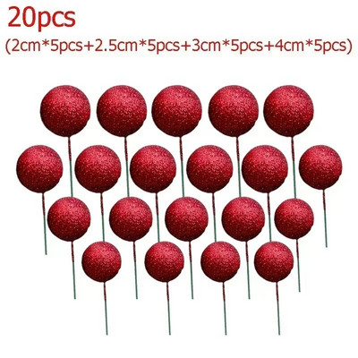 20 vnt. torto viršus auksinis sidabrinis rutulys su gimtadieniu torto dangtelis „pasidaryk pats“ keksiukų vėliavėlė Vestuvių kalėdinio rutulio dekoras Gimtadienio dekoravimas