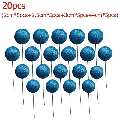 20 vnt. torto viršus auksinis sidabrinis rutulys su gimtadieniu torto dangtelis „pasidaryk pats“ keksiukų vėliavėlė Vestuvių kalėdinio rutulio dekoras Gimtadienio dekoravimas