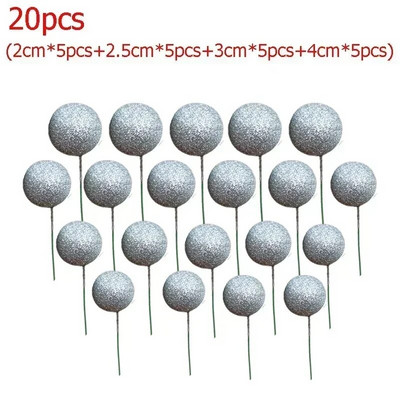 20 vnt. torto viršus auksinis sidabrinis rutulys su gimtadieniu torto dangtelis „pasidaryk pats“ keksiukų vėliavėlė Vestuvių kalėdinio rutulio dekoras Gimtadienio dekoravimas