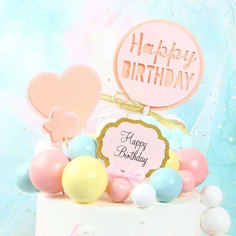 20 vnt. torto viršus auksinis sidabrinis rutulys su gimtadieniu torto dangtelis „pasidaryk pats“ keksiukų vėliavėlė Vestuvių kalėdinio rutulio dekoras Gimtadienio dekoravimas