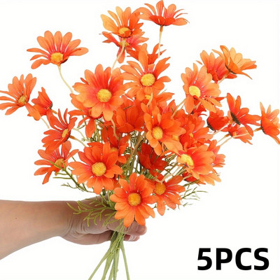 5 τμχ Μικρή ανθοδέσμη προσομοίωσης μαργαρίτα Χαμομήλι Διακόσμηση σπιτιού Τεχνητά χρυσάνθεμα ψεύτικα λουλούδια γάμου με λουλούδια φωτογραφικά στηρίγματα