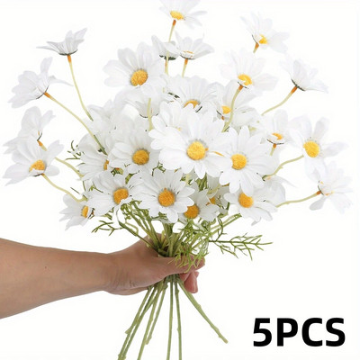 5 τμχ Μικρή ανθοδέσμη προσομοίωσης μαργαρίτα Χαμομήλι Διακόσμηση σπιτιού Τεχνητά χρυσάνθεμα ψεύτικα λουλούδια γάμου με λουλούδια φωτογραφικά στηρίγματα