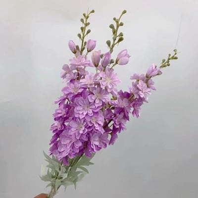 2 furculițe Floating Delphinium Ramă de flori de mătase Flori artificiale pentru acasă, nuntă, hotel, decorare Fleur Artificielle 1PC floare