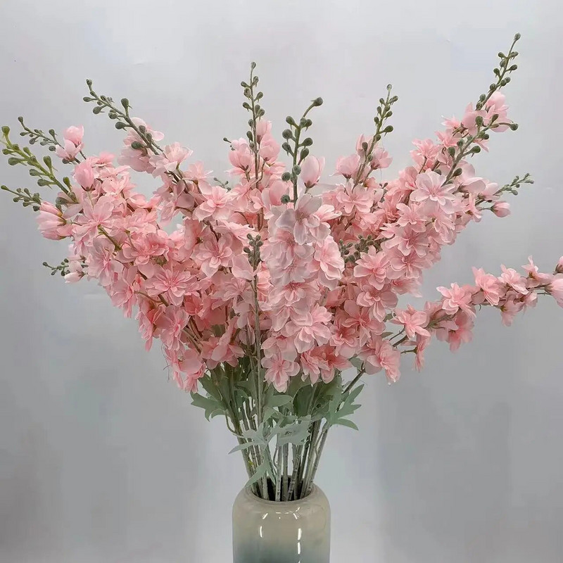 2 furculițe Floating Delphinium Ramă de flori de mătase Flori artificiale pentru acasă, nuntă, hotel, decorare Fleur Artificielle 1PC floare