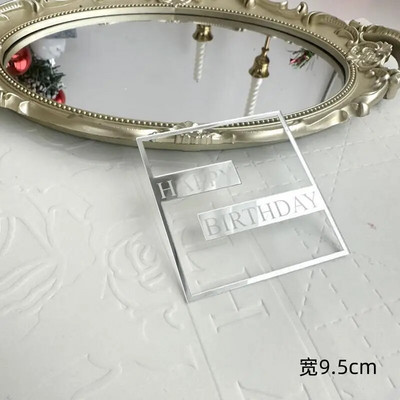 Νέα Ψηφιακά Happy Birthday Cake Toppers Gold Υψηλής ποιότητας ακρυλικό ακρυλικό Παιδικό πάρτι γενεθλίων Topper Baby Shower Decoration