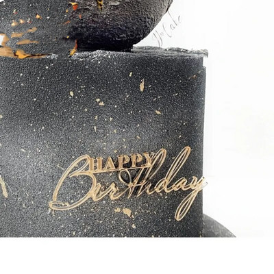 Νέα Ψηφιακά Happy Birthday Cake Toppers Gold Υψηλής ποιότητας ακρυλικό ακρυλικό Παιδικό πάρτι γενεθλίων Topper Baby Shower Decoration