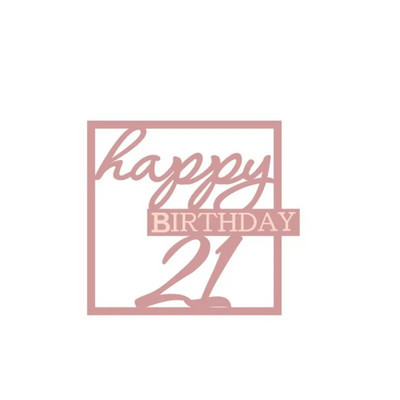 Νέα Ψηφιακά Happy Birthday Cake Toppers Gold Υψηλής ποιότητας ακρυλικό ακρυλικό Παιδικό πάρτι γενεθλίων Topper Baby Shower Decoration