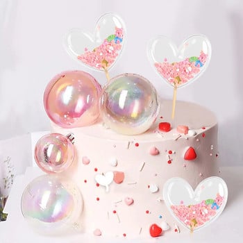 PinkHeart Happy Birthday Cake Topper Birthday Cake Topper Lovely Heart Cupcake Toppers Picks Розови декорации за торта за рожден ден