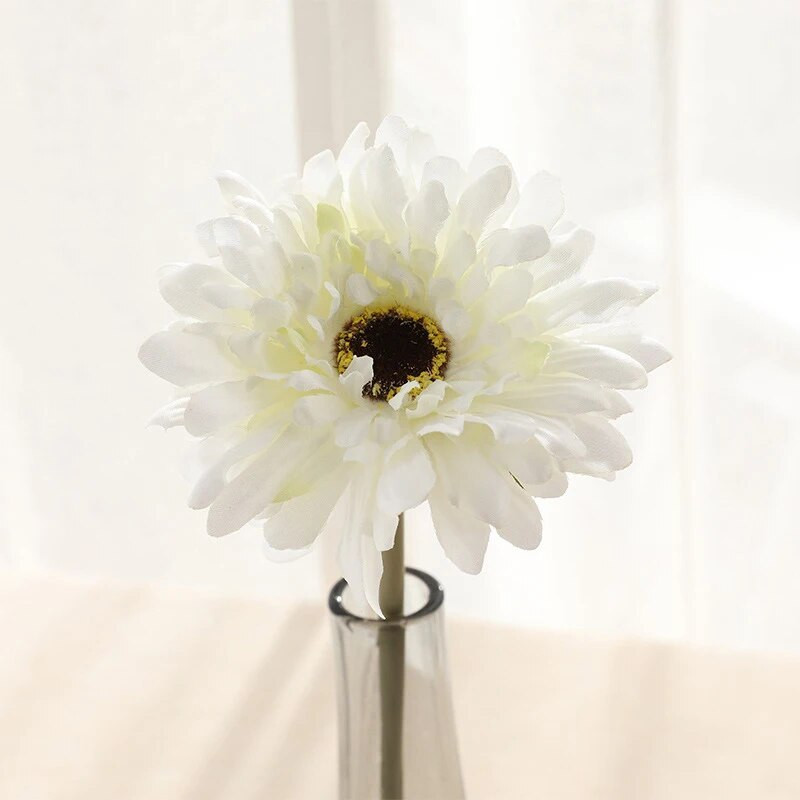 5/10 buc. Gerbera de mătase artificială pentru decorarea casei, capete de flori, margarete, pentru nuntă, flori de simulare, grădină, decorare a casei