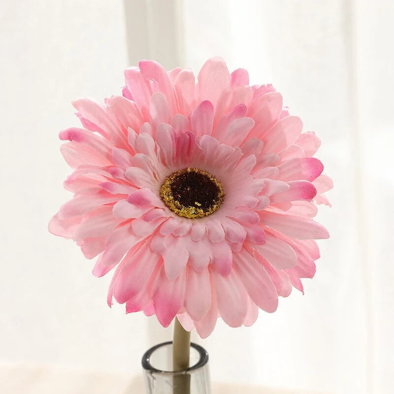 5/10 buc. Gerbera de mătase artificială pentru decorarea casei, capete de flori, margarete, pentru nuntă, flori de simulare, grădină, decorare a casei