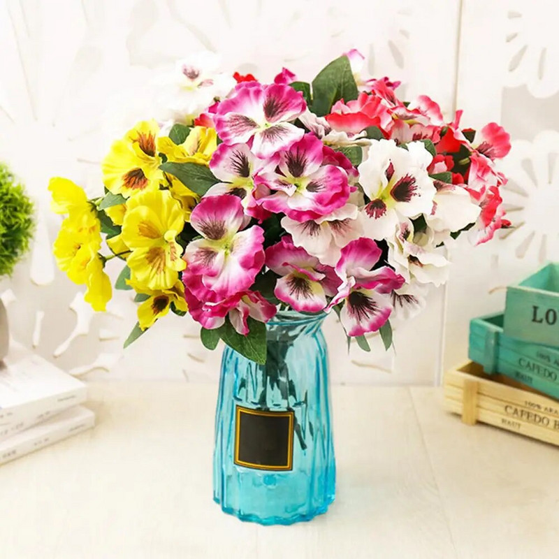 1 buc. panseluță cu flori artificiale grădină DIY scenă petrecere acasă nuntă artizanat decorare pânză nunți parcuri flori artificială panseluță