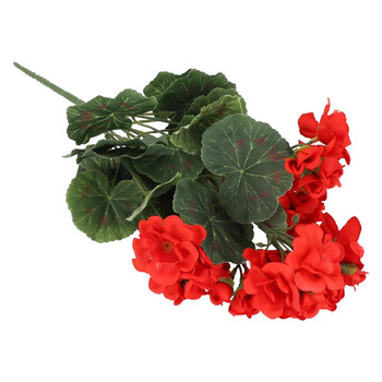 Нов 1 куп изкуствен здравец, червени розови цветя, растения, изкуствени цветя, домашен декор за домашно парти, зимна сватбена украса