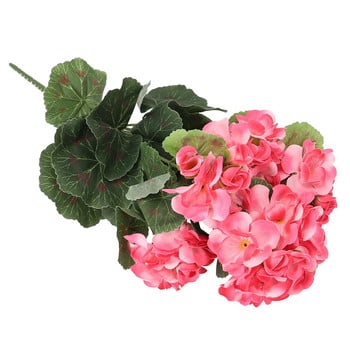 Нов 1 куп изкуствен здравец, червени розови цветя, растения, изкуствени цветя, домашен декор за домашно парти, зимна сватбена украса