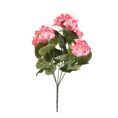 Nou 1 buchet de flori artificiale geranium roșu roz plante flori artificiale decor acasă pentru petrecere acasă decorațiuni de nuntă de iarnă