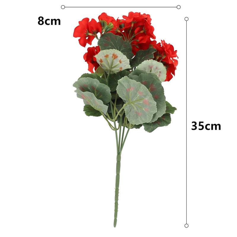 Nou 1 buchet de flori artificiale geranium roșu roz plante flori artificiale decor acasă pentru petrecere acasă decorațiuni de nuntă de iarnă