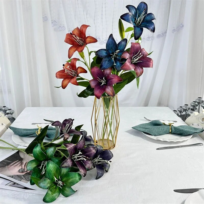 2 capete de crin floare artificială imprimare 3D nuntă aranjament floral accesorii toamnă acasă furnituri pentru decorarea camerei foto prop