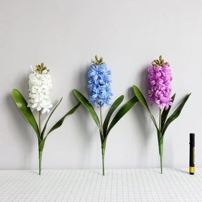 Dirbtinis hiacintas PE Hyacinthus Orientalis imitacinės gėlės Plastikinė Real Touch medžiaga: PE romantiškos ir šiltos dekoracijos