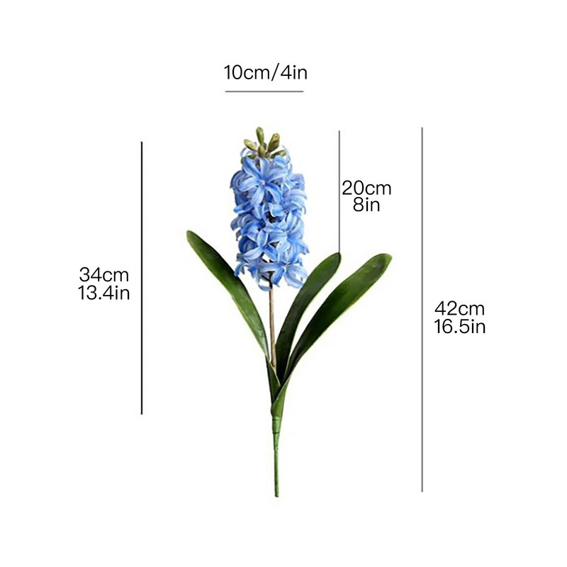 Dirbtinis hiacintas PE Hyacinthus Orientalis imitacinės gėlės Plastikinė Real Touch medžiaga: PE romantiškos ir šiltos dekoracijos