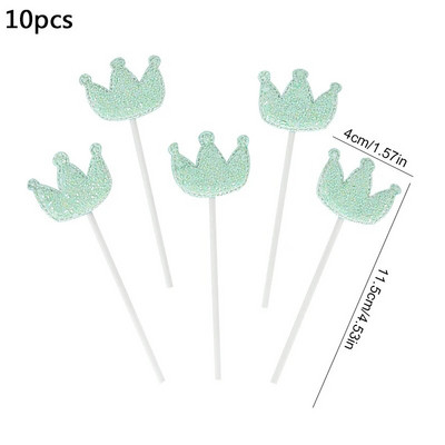 5/10 Vnt Blizgančios undinėlės teminis žvaigždžių pyragas Valentino dienos širdelės karūnos pyrago keptuvės gimtadienio kūdikių dušo deserto dekoras