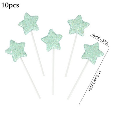 5/10 Vnt Blizgančios undinėlės teminis žvaigždžių pyragas Valentino dienos širdelės karūnos pyrago keptuvės gimtadienio kūdikių dušo deserto dekoras