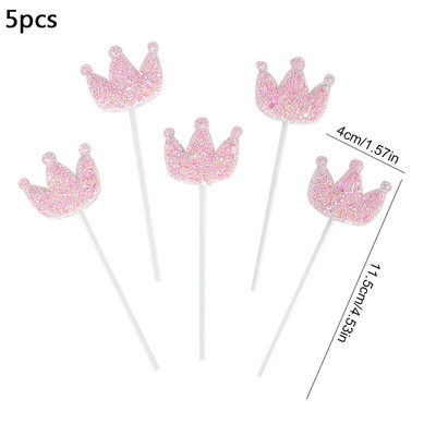 5/10 Vnt Blizgančios undinėlės teminis žvaigždžių pyragas Valentino dienos širdelės karūnos pyrago keptuvės gimtadienio kūdikių dušo deserto dekoras