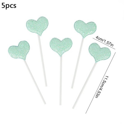 5/10 Vnt Blizgančios undinėlės teminis žvaigždžių pyragas Valentino dienos širdelės karūnos pyrago keptuvės gimtadienio kūdikių dušo deserto dekoras