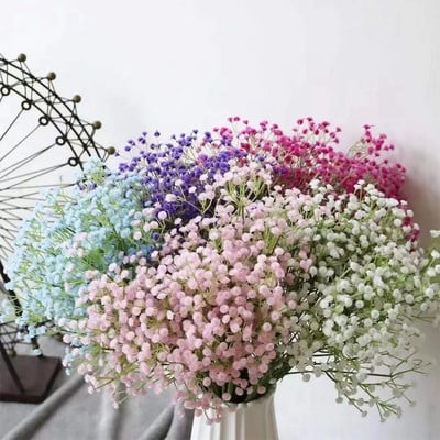 108pead 63cm imikute hingeõhk Kunstlilled Plastikust Gypsophila DIY lillekimbud käsitsi valmistatud pulmapeo kodukaunistamiseks