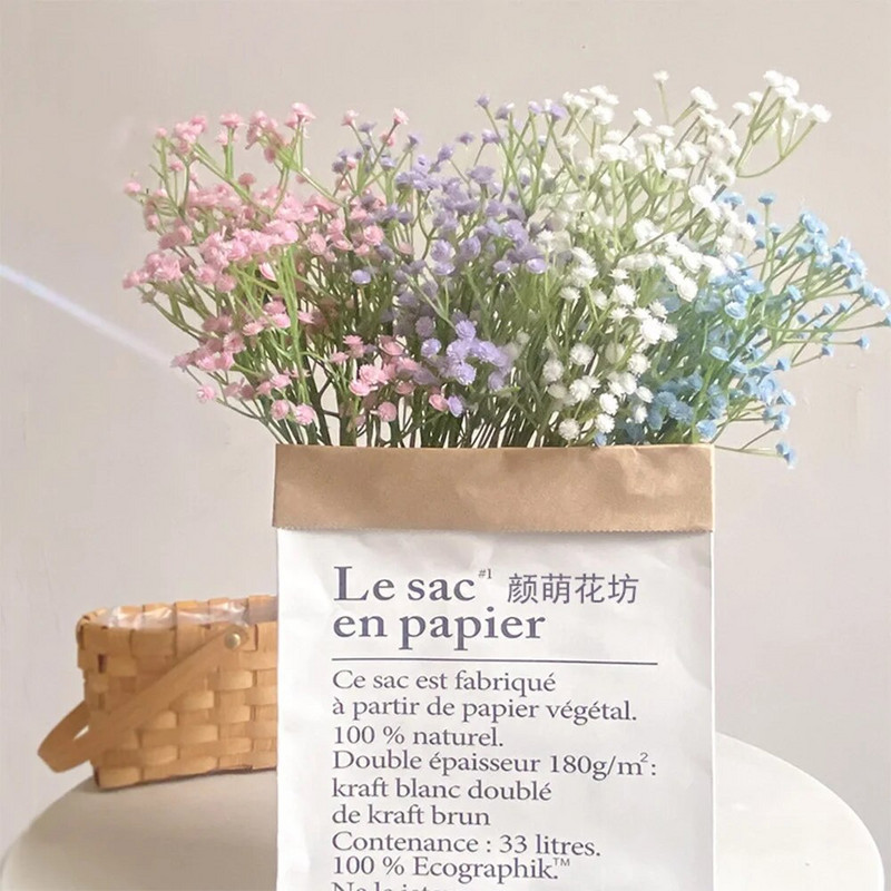 108 galvos 63 cm Kūdikių kvėpavimas Dirbtinės gėlės Plastikinės Gypsophila DIY gėlių puokštės rankų darbo vestuvių vakarėliui namų dekoravimui