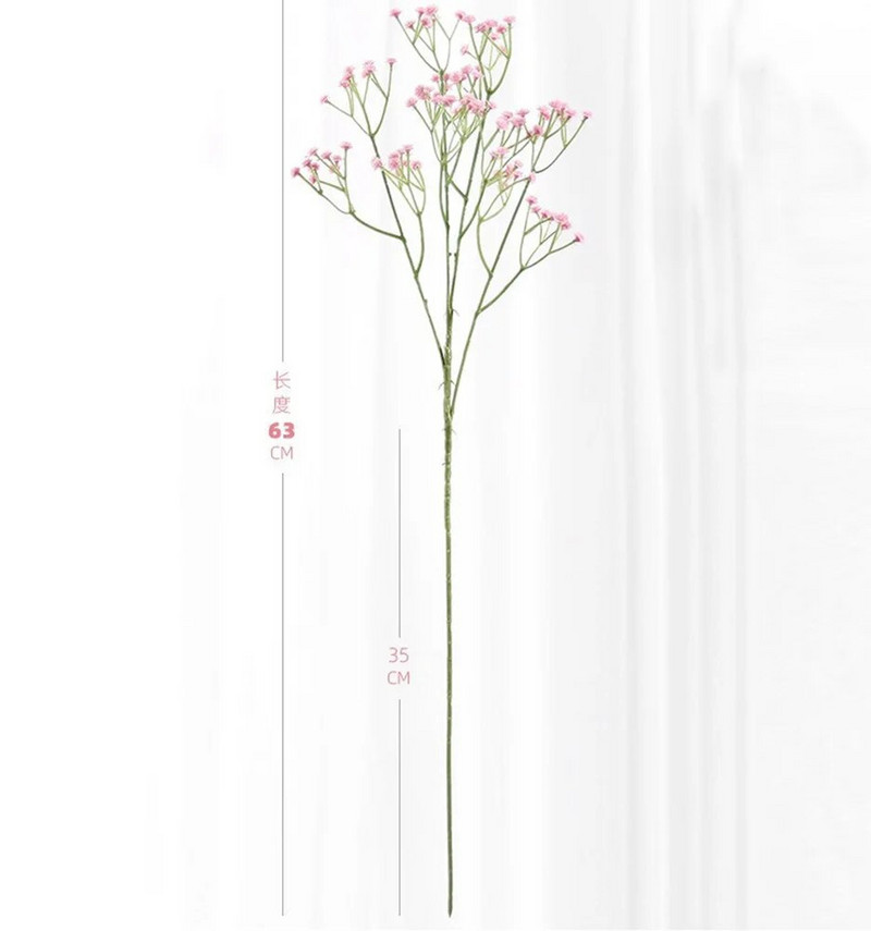 108 galvos 63 cm Kūdikių kvėpavimas Dirbtinės gėlės Plastikinės Gypsophila DIY gėlių puokštės rankų darbo vestuvių vakarėliui namų dekoravimui