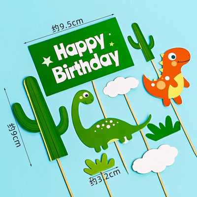 Dinozaur Excavator Tractor Decorat Tort Aniversare Construcție Decor Tort Copii Băiat Primul Baby Shower Un An Fericit Topper