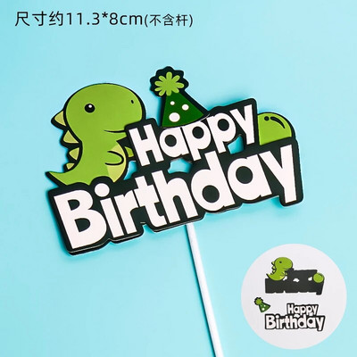 Dinozaur Excavator Tractor Decorat Tort Aniversare Construcție Decor Tort Copii Băiat Primul Baby Shower Un An Fericit Topper