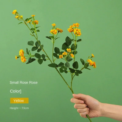 73 cm dirbtinė daugiagalvė mažų rožių gėlių puokštė vestuvėms namų dekoravimas gėlių laikymas gėlių dekoras Plantas Artificiales