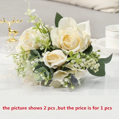 Silk Simulation Flowers Δώρο για την Ημέρα του Αγίου Βαλεντίνου Δίδυμα κόκκινα ροζ τριαντάφυλλα Μπουκέτο για γιορτινό πάρτι Τεχνητό λουλούδι ψεύτικο τριαντάφυλλο