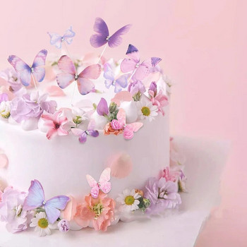 3D Butterfly Happy Birthday Cake Topper Diamond Butterfly Weddind Party Cake Topper Διακόσμηση τούρτας του Αγίου Βαλεντίνου Baby shower