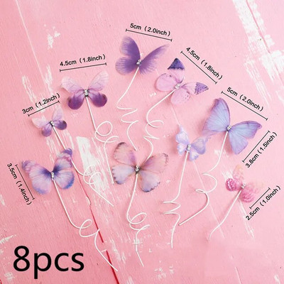 3D Butterfly Happy Birthday Cake Topper Diamond Butterfly Weddind Party Cake Topper Διακόσμηση τούρτας του Αγίου Βαλεντίνου Baby shower