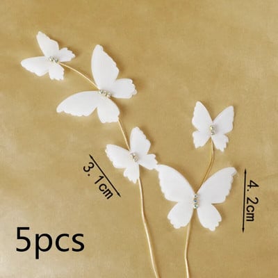 3D Butterfly Happy Birthday Cake Topper Diamond Butterfly Weddind Party Cake Topper Διακόσμηση τούρτας του Αγίου Βαλεντίνου Baby shower