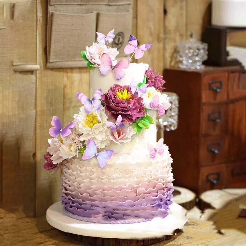 3D Fluture La mulți ani Tort Topper Diamond Butterfly Weddind Party Cake Topper Ziua Îndrăgostiților Decorare Tort Baby Show