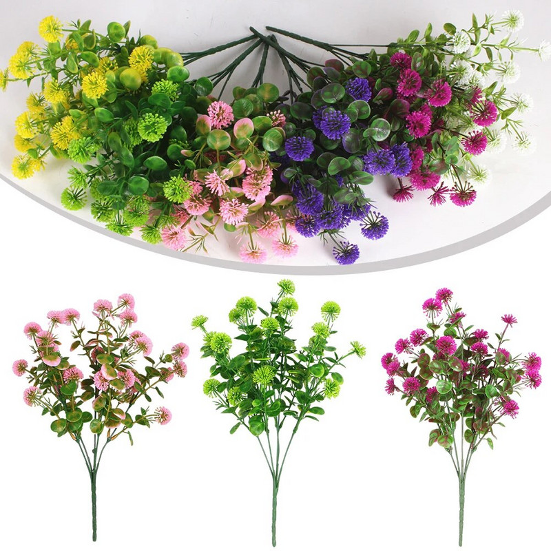 1 ryšuliai Imituotas kiaulpienės žiedas Dirbtinės kiaulpienės gėlės netikros kiaulpienės puokštės gėlės kelių spalvų plastikinės kiaulpienės