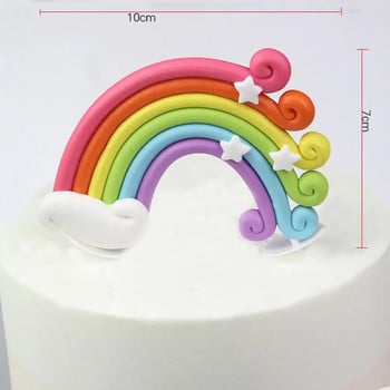 Διακόσμηση Cake Topper Rainbow Flag Baby Shower Birthday Wedding Party Baking Decoration