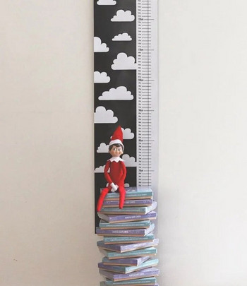 Скандинавска детска линийка за височина Платнена висяща диаграма на растежа за момче Декорация на стена за детска стая Декоративни диаграми за растеж Линийка за височина