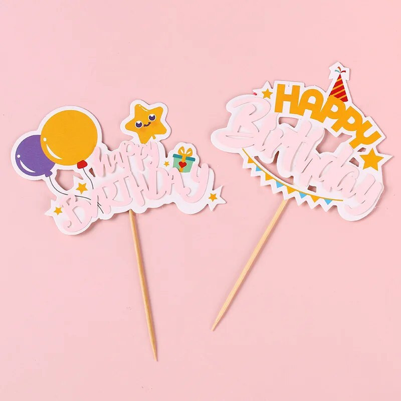 Õhupallikoogi pealistükk magustoidukaunistus Palju õnne sünnipäevaks Printsess Lapsed Kingitus Tüdrukutele Tähtkübarat Tassikoogitopsid Baby Shower Party DIY Küpsetamine