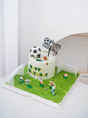 Футболна тематика Декорация на торта за рожден ден Консумативи Спортист Декорация на торта Момчета Фаворит Парти на футболна тема Честит футболен рожден ден