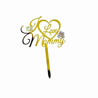 Akrylová ozdoba na tortu s motýľom a láskou k narodeninám, ozdoba na tortu pre mamičku na narodeninovú oslavu