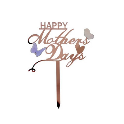 Akrylová ozdoba na tortu s motýľom a láskou k narodeninám, ozdoba na tortu pre mamičku na narodeninovú oslavu