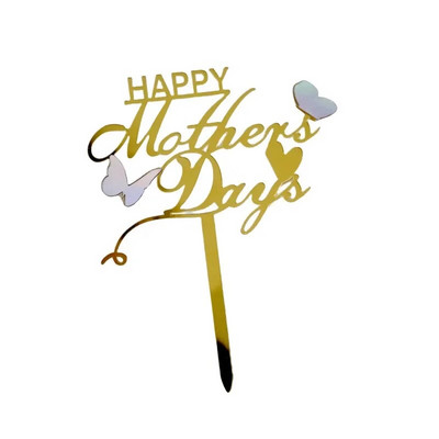 Akrylová ozdoba na tortu s motýľom a láskou k narodeninám, ozdoba na tortu pre mamičku na narodeninovú oslavu