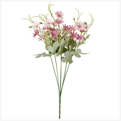 Τεχνητά λουλούδια αγριολούλουδα Πλαστικό ψεύτικο μαργαρίτα ανθεκτικό στην υπεριώδη ακτινοβολία πλαστικό πράσινο για διακοσμητικό βάζο Floral Arrangements Διακόσμηση