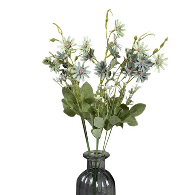 Τεχνητά λουλούδια αγριολούλουδα Πλαστικό ψεύτικο μαργαρίτα ανθεκτικό στην υπεριώδη ακτινοβολία πλαστικό πράσινο για διακοσμητικό βάζο Floral Arrangements Διακόσμηση